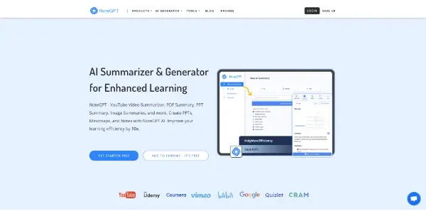 Screenshot of NoteGPT