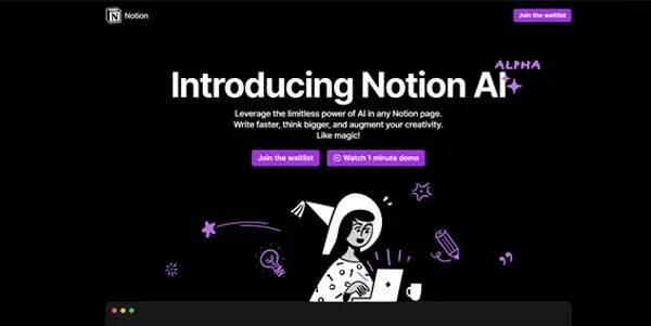 Screenshot of Notion AI