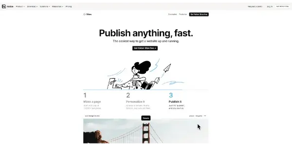 Screenshot of Notion Sites