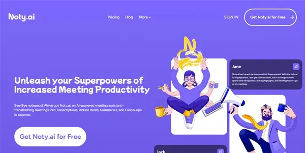 Screenshot of Noty AI