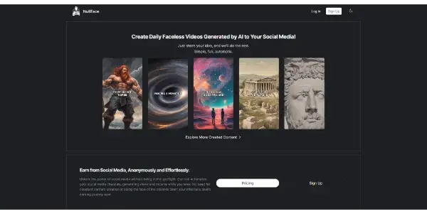 Screenshot of NullFace AI