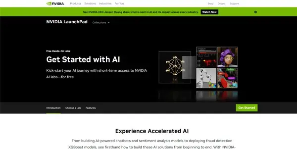 Screenshot of Nvidia Launchpad AI