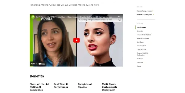 Screenshot of Nvidia Maxine