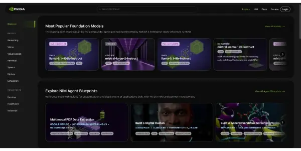 Screenshot of NVIDIA NIM APIs