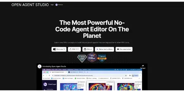 Screenshot of Open Agent Studio
