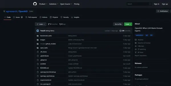 Screenshot of OpenAGI