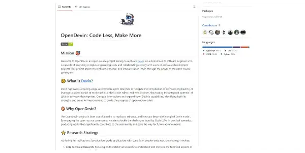 Screenshot of OpenDevin