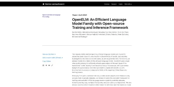 Screenshot of OpenELM by Apple
