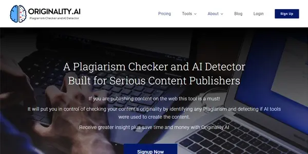 Screenshot of Originality AI