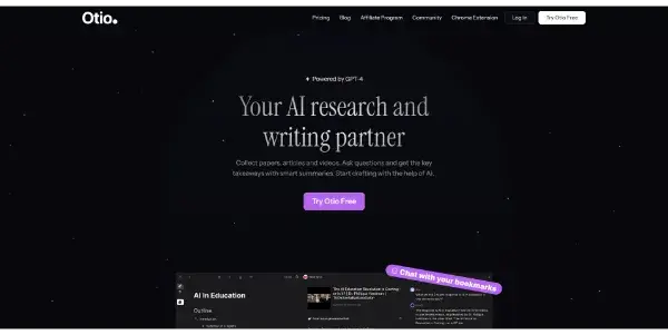 Screenshot of Otio AI