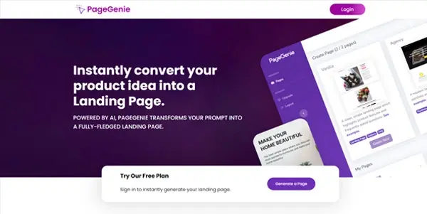 Screenshot of PageGenie