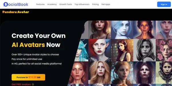 Screenshot of Pandora Avatars