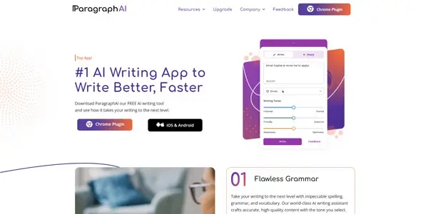 Screenshot of ParagraphAI