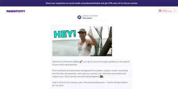 Screenshot of Parentivity