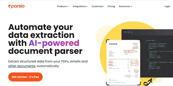 Screenshot of Parsio