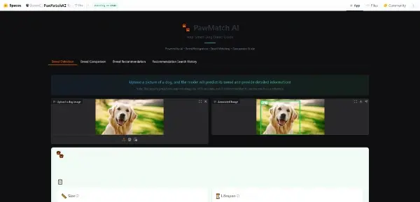 Screenshot of PawMatch AI