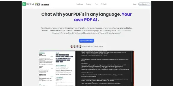 Screenshot of PDFChat