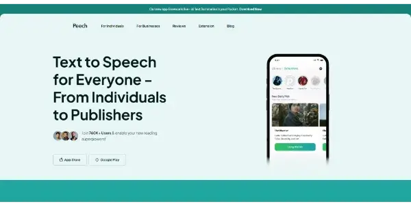 Screenshot of Peech AI