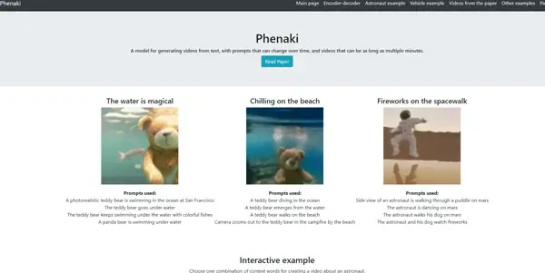 Screenshot of Phenaki