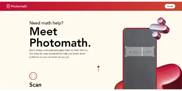 Screenshot of Photomath