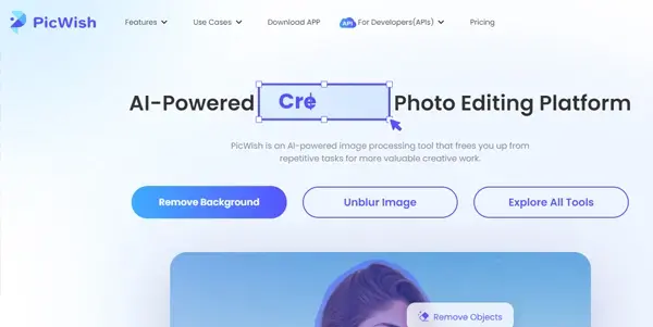 Screenshot of PicWish