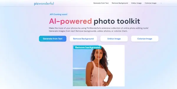 Screenshot of PicWonderful