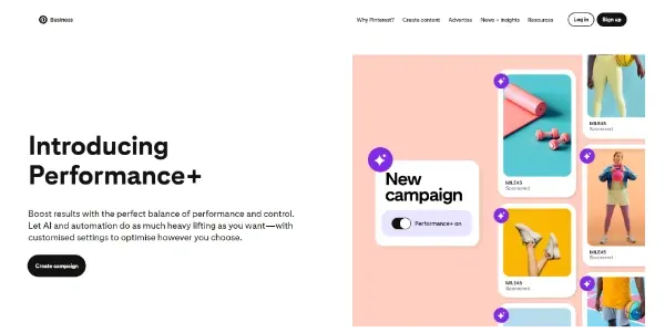 Screenshot of Pinterest Performance+