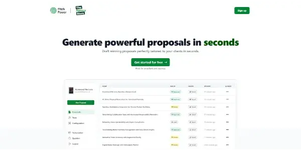 Screenshot of PitchPower