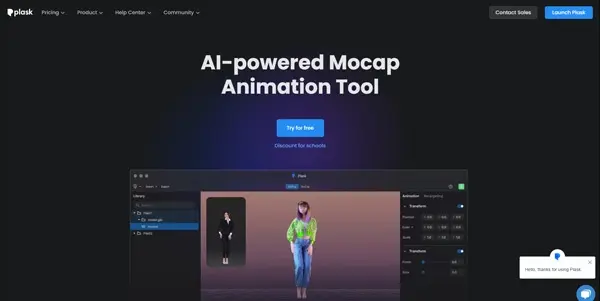 Screenshot of Plask AI