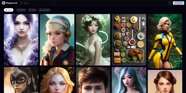 Screenshot of Playground AI