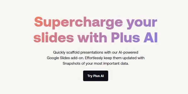 Screenshot of Plus AI for Google Slides