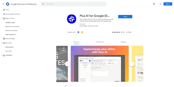Screenshot of Plus AI