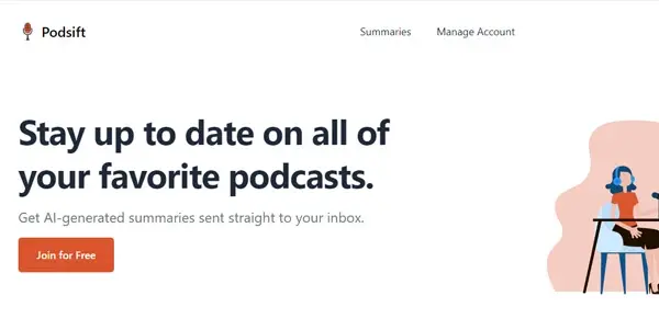 Screenshot of Podsift