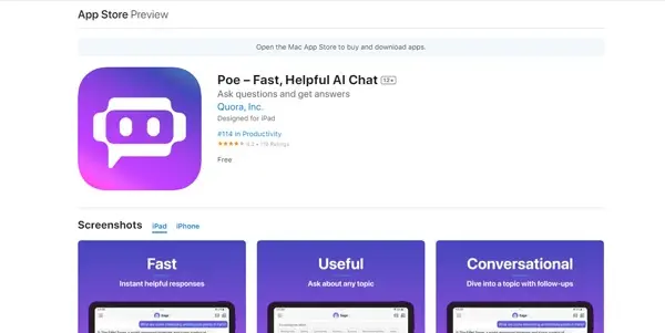Screenshot of Poe