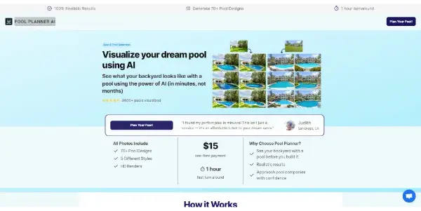 Screenshot of Pool Planner AI