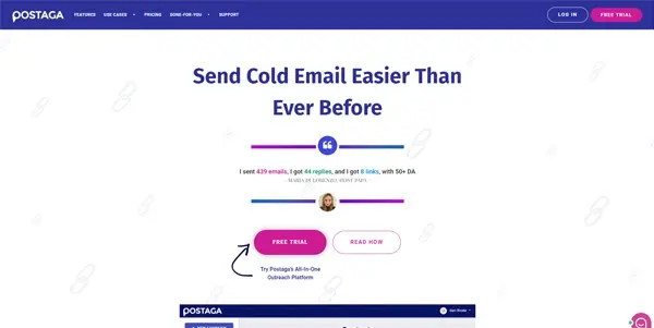 Screenshot of Postaga
