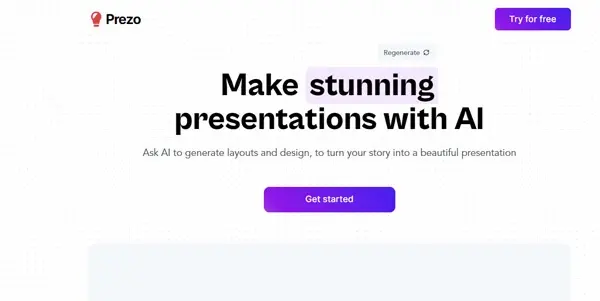 Screenshot of Prezo AI
