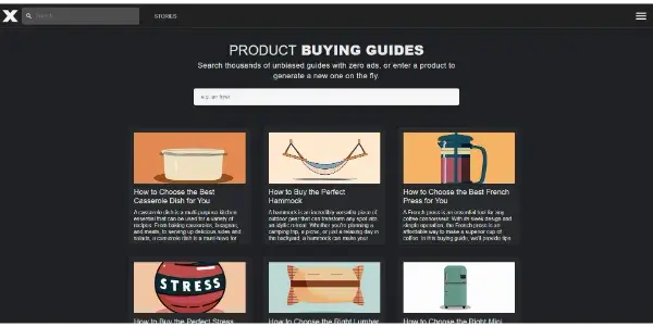 Screenshot of Product Buying Guides