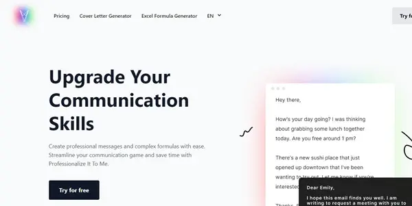 Screenshot of Professionalize It To Me
