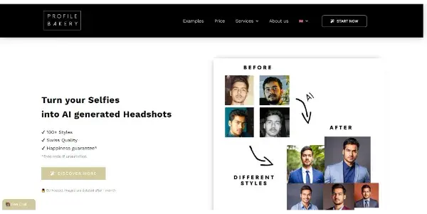 Screenshot of Profile Bakery