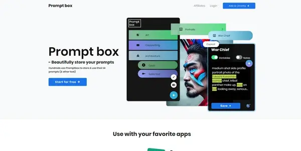 Screenshot of PromptBox