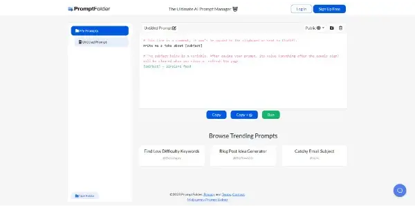 Screenshot of PromptFolder