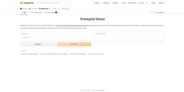 Screenshot of Promptist