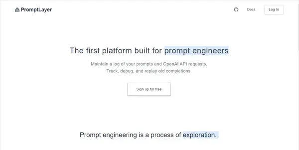 Screenshot of PromptLayer
