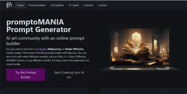 Screenshot of promptoMANIA