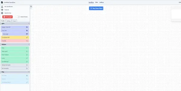 Screenshot of PromptSandbox