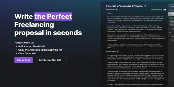 Screenshot of Proposal Genie