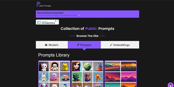 Screenshot of Public Prompts