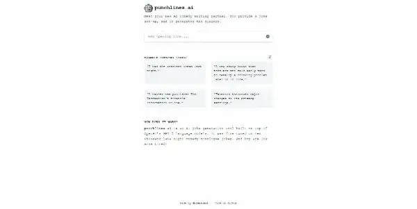 Screenshot of Punchlines.ai