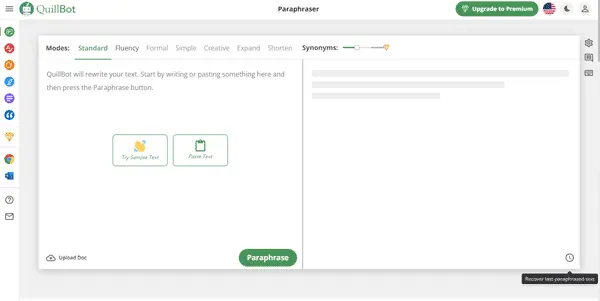 Screenshot of QuillBot